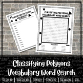 Classifying Polygons Word Search | Vocabulary | Worksheet 