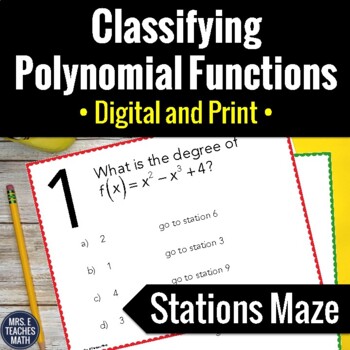 Preview of Classifying Polynomials Activity | Digital and Print