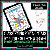 Classifying Polynomials Digital Interactive Notebook Pages