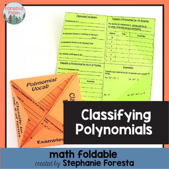 Preview of Classifying Polynomials Foldable
