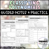 Classifying Polynomials Guided Notes and Practice Worksheet