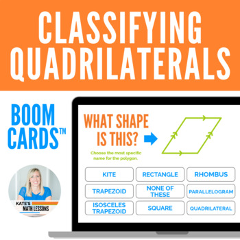 Preview of Classifying Quadrilaterals Fun Digital Activity Boom Cards™