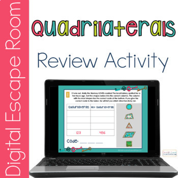 Preview of Classifying Quadrilaterals Game - Digital Escape Room Math Review Activity