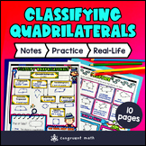 Classifying Quadrilaterals Guided Notes with Doodles | 5th