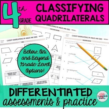 Classifying Quadrilaterals Worksheets 4th Grade Geometry 4.G.2