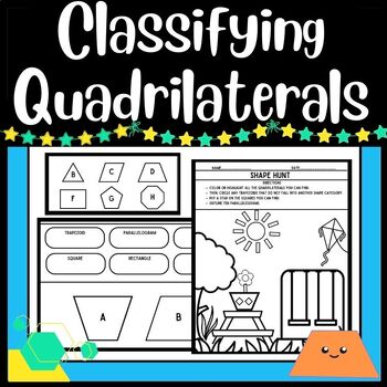 Classifying Quadrilaterals Worksheets- Shape Attributes- Third Grade ...