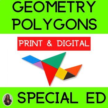 Preview of Classifying Quadrilaterals and Polygons Geometry Special Education also digital