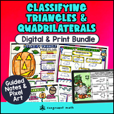 Classifying Quadrilaterals and Triangles Guided Notes & Pi
