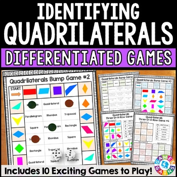 Preview of Classifying Quadrilaterals by Properties Attributes Geometry Worksheet Games Fun