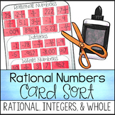 Classifying Rational Numbers Card Sort (Rational, Whole, & Integers)