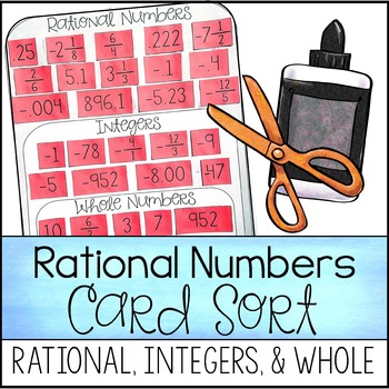 Preview of Classifying Rational Numbers Card Sort (Rational, Whole, & Integers)
