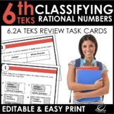 Classifying Rational Numbers Task Cards | TEKS 6.2A | Revi