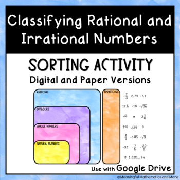Preview of Classifying Rational and Irrational Numbers - Digital and Paper Versions