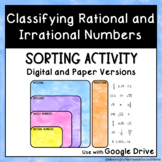 Classifying Rational and Irrational Numbers - Digital and 
