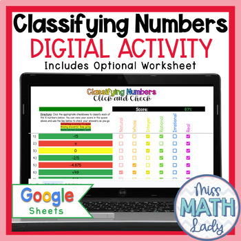 Preview of Classifying Rational and Irrational Numbers Self-Checking Digital Activity