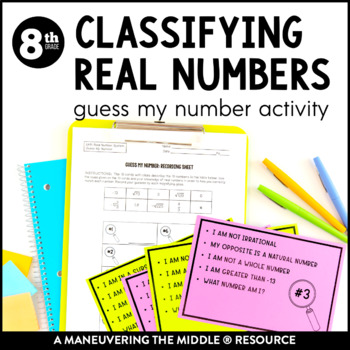 Preview of Classifying Real Numbers Guess My Number Activity | Identify Real Numbers