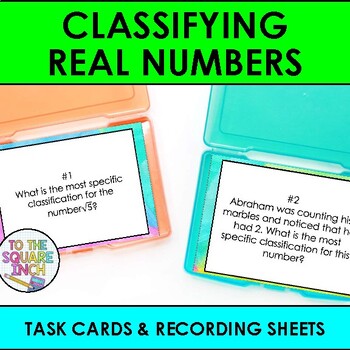 Preview of Classifying Real Numbers Task Cards | Classifying Real Numbers Practice Activity