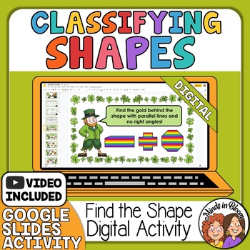 Preview of St Patricks Day Shapes - Geometry Review - 2D Geometric Shapes Activities