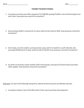 Classifying Transactions - Accounting Worksheet by Getting Down to Business