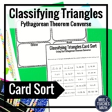 Classifying Triangles Activity, Pythagorean Theorem Converse
