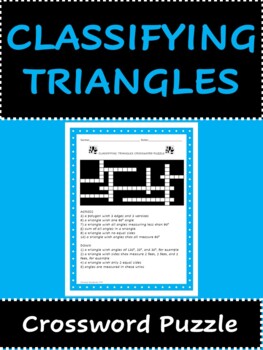 Classifying Triangles Crossword Puzzle by Champ Students TPT