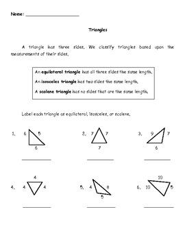 isosceles and equilateral triangles worksheet answers key