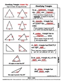 Classifying Triangles Flip n' Fold Notes