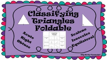 Preview of Classifying Triangles Foldable