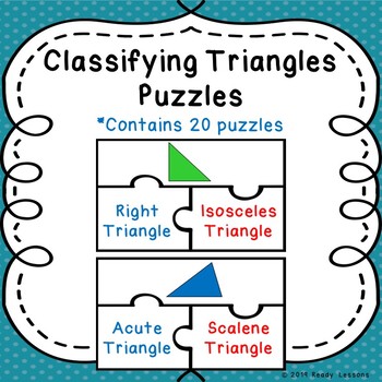 Classifying Triangles Game Puzzles Types of Triangle Activity by Sides