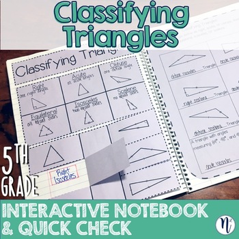 Preview of Classifying Triangles Interactive Notebook Activity & Quick Check TEKS 5.5A