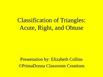 Preview of Classifying Triangles Lesson and Exercises