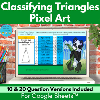 Preview of Classifying Triangles Math Pixel Art