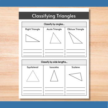 Preview of Classifying Triangles Notes Page