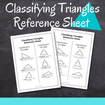 Preview of Classifying Triangles Reference Sheet Fill-in