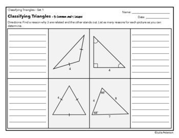 scalene isosceles and equilateral triangles worksheet