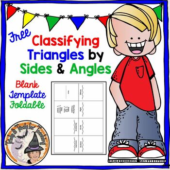 Preview of FREE Classifying Triangles Sides and Angles Foldable BLANK Template for Notes