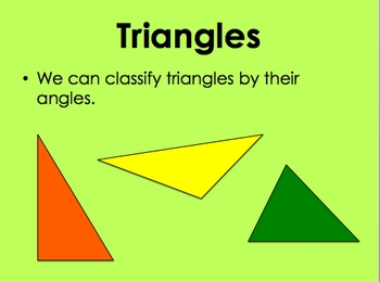 Preview of Classifying Triangles - Size of Angles by Kelly Katz