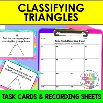 Preview of Classifying Triangles Task Cards | Classifying Triangles Activity