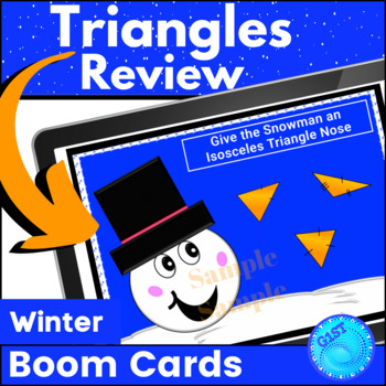 Preview of Classifying Triangles Winter Math Activity 4.G.2 5.G.4 Digital BOOM CARDS