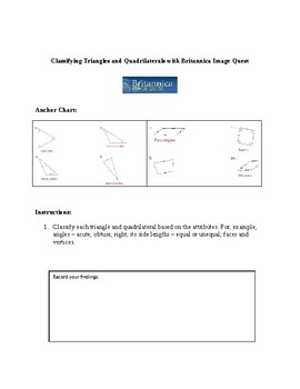 Preview of Classifying Triangles and Quadrilaterals with Britannica Image Quest