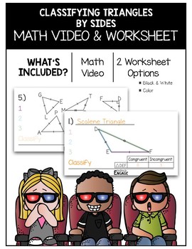 Preview of 4.G.2 Classifying Triangles by Sides Math Video and Worksheet