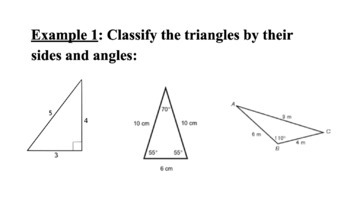 Preview of Classifying Triangles by Sides and Angles