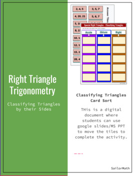 Preview of Classifying Triangles by their Sides Card Sort