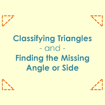 Preview of Classifying Triangles with Missing Sides and Angles Task Cards