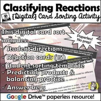 Preview of Classifying Types of Chemical Reactions {Digital Card Sort}