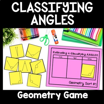 Preview of Identifying Angles Sort, Measuring & Naming Angles 4th Grade Geometry Game