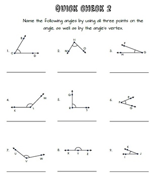 types of angles common core geometry homework answer key