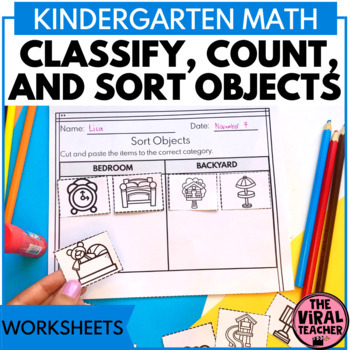 Preview of Classifying and Sorting Objects Worksheets Math Activity for Kindergarten