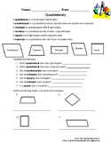 Classifying types of Quadrilaterals Worksheet
