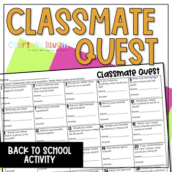 Preview of Classmate Quest - A Back to School & End of Year Activity